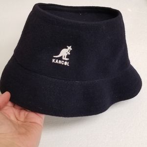 Kangol Os Wool Navy Blue Bucket Hat 